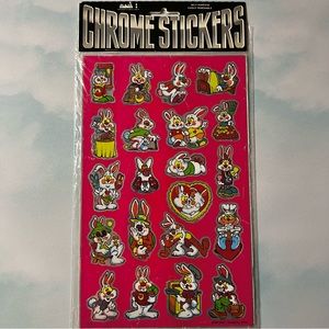 Sealed Vintage Mark 1 Chrome Stickers 1983 Silly Rabbits Full sheet Unopened